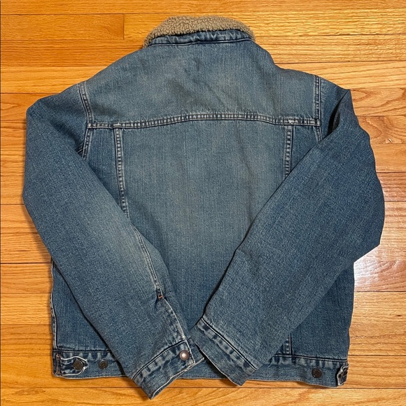 Vintage Abercrombie & Fitch Men’s Sherpa Lined Trucker Denim Jean Jacket Large - Picture 4 of 10